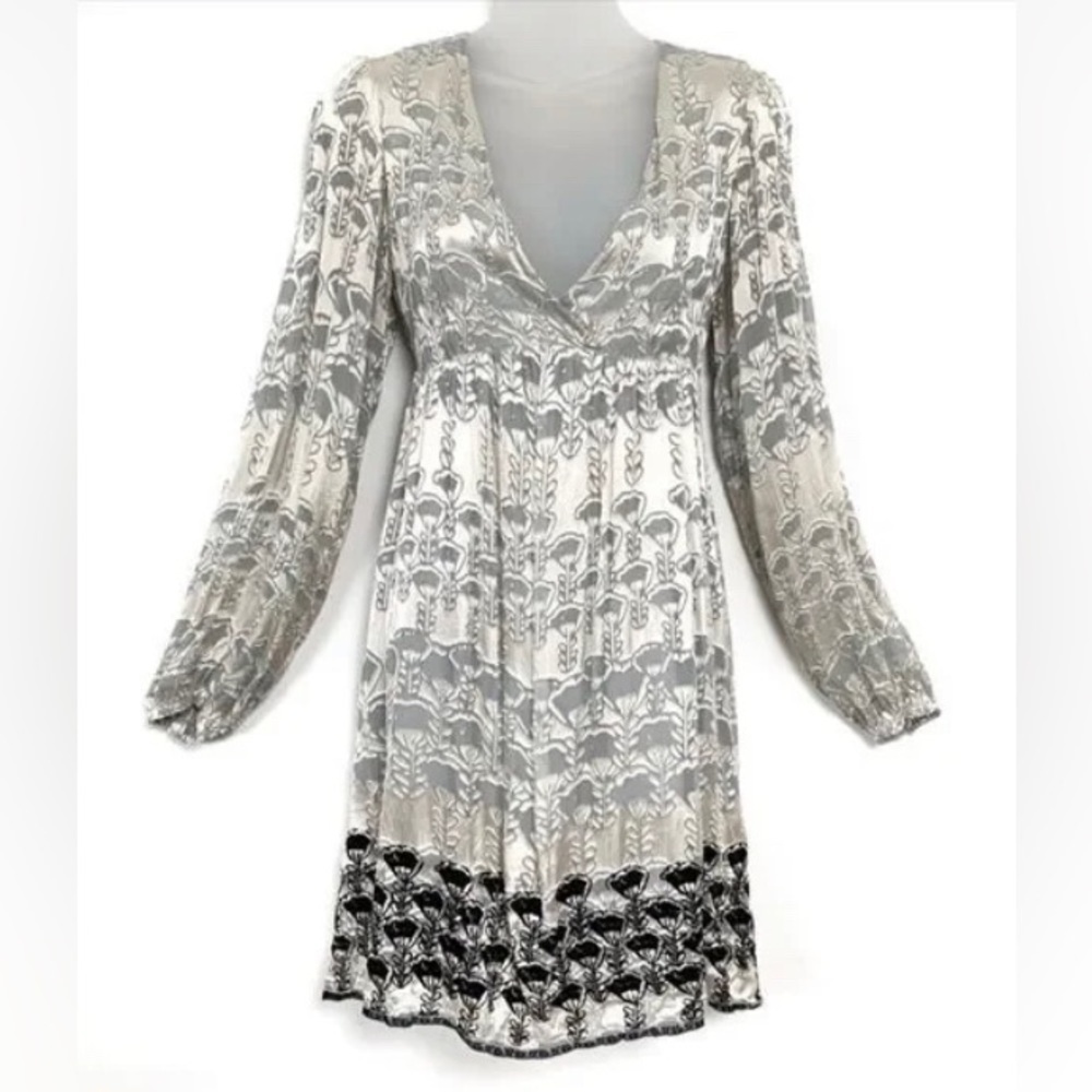 Johnny Was For Love and Liberty Long Sleeve Silk Dress